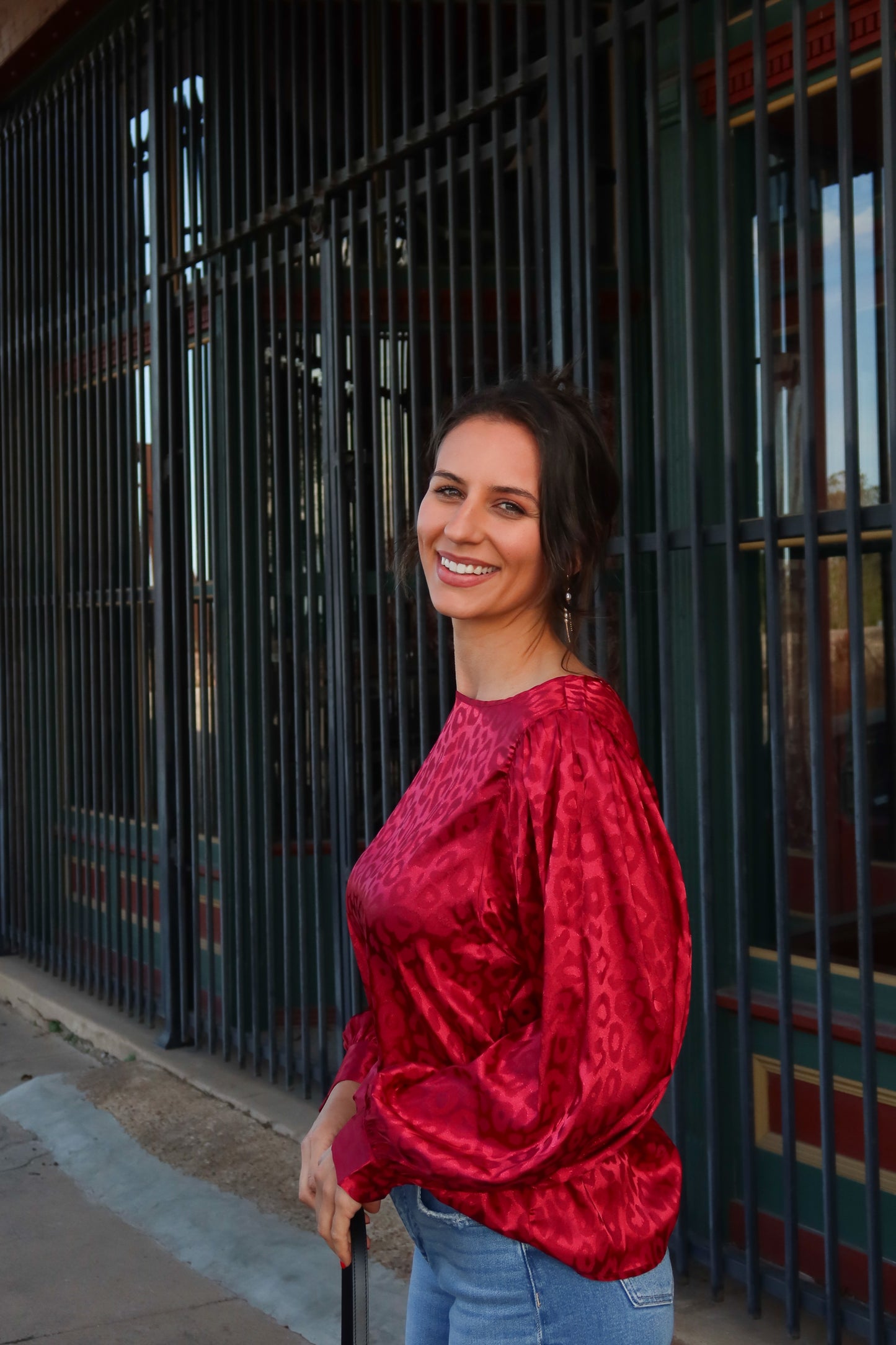 Redwood Satin Blouse Top