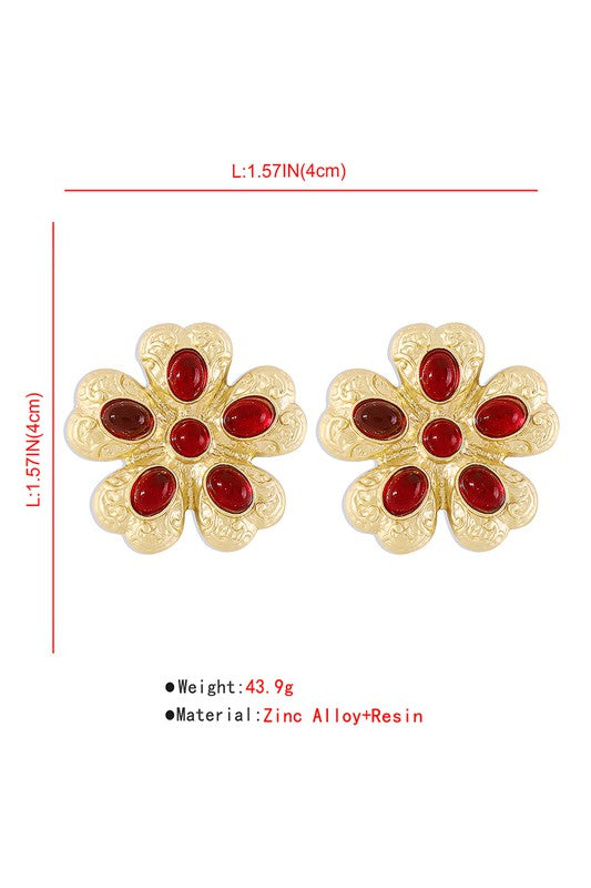 Vintage Flower Stud Earrings