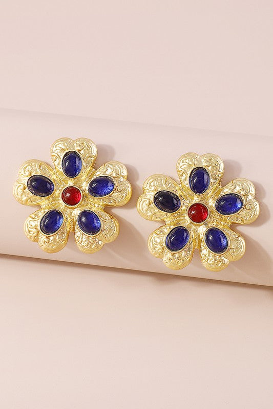 Vintage  Flower Stud Earrings