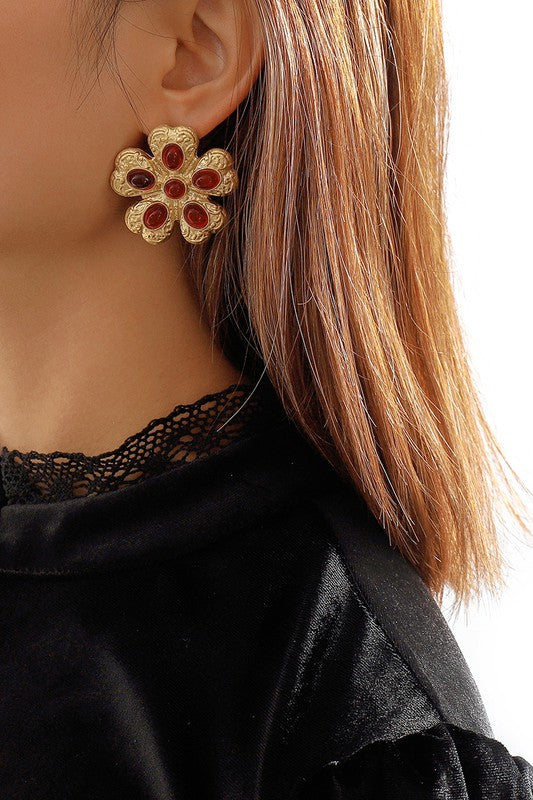 Vintage Flower Stud Earrings