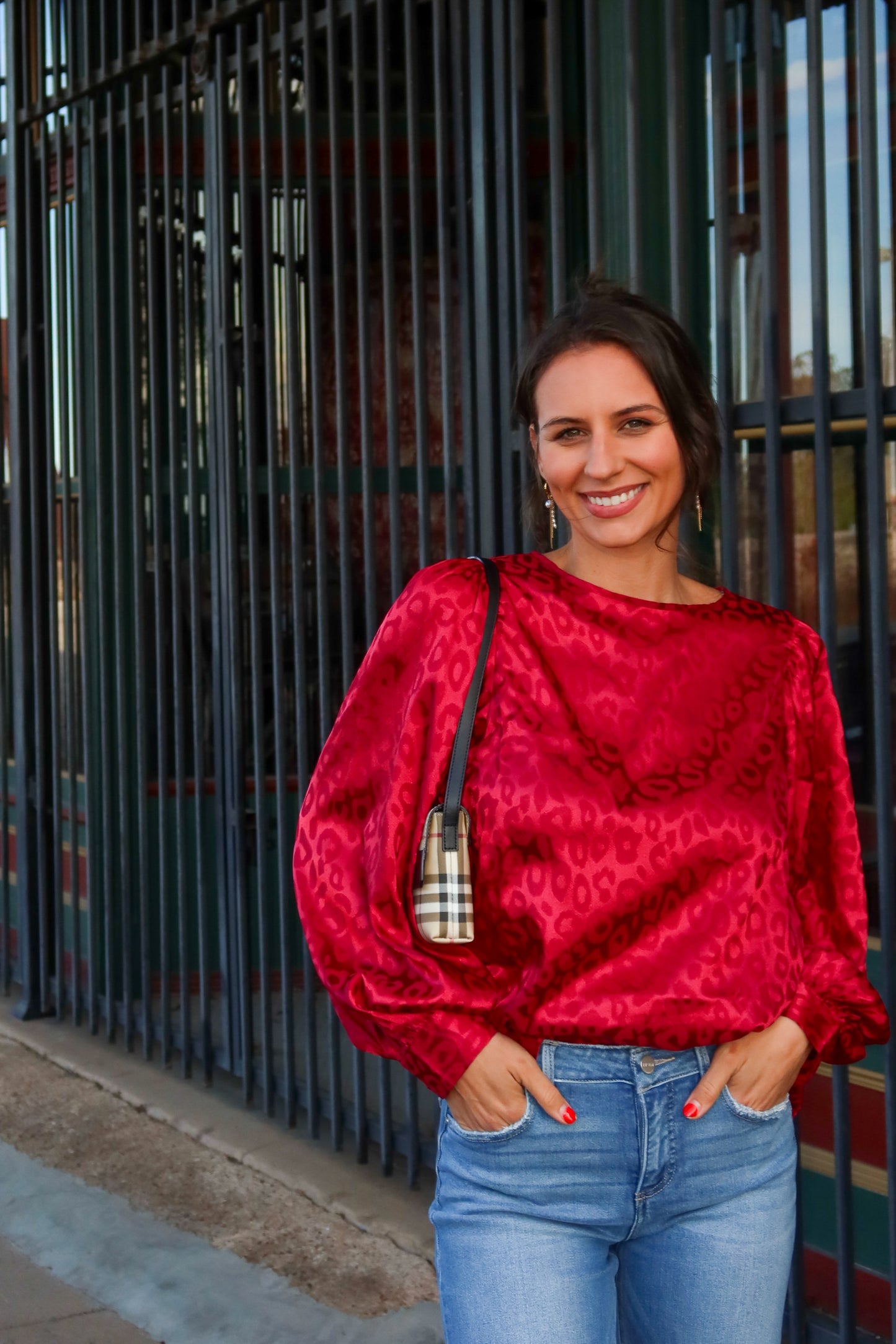 Redwood Satin Blouse Top
