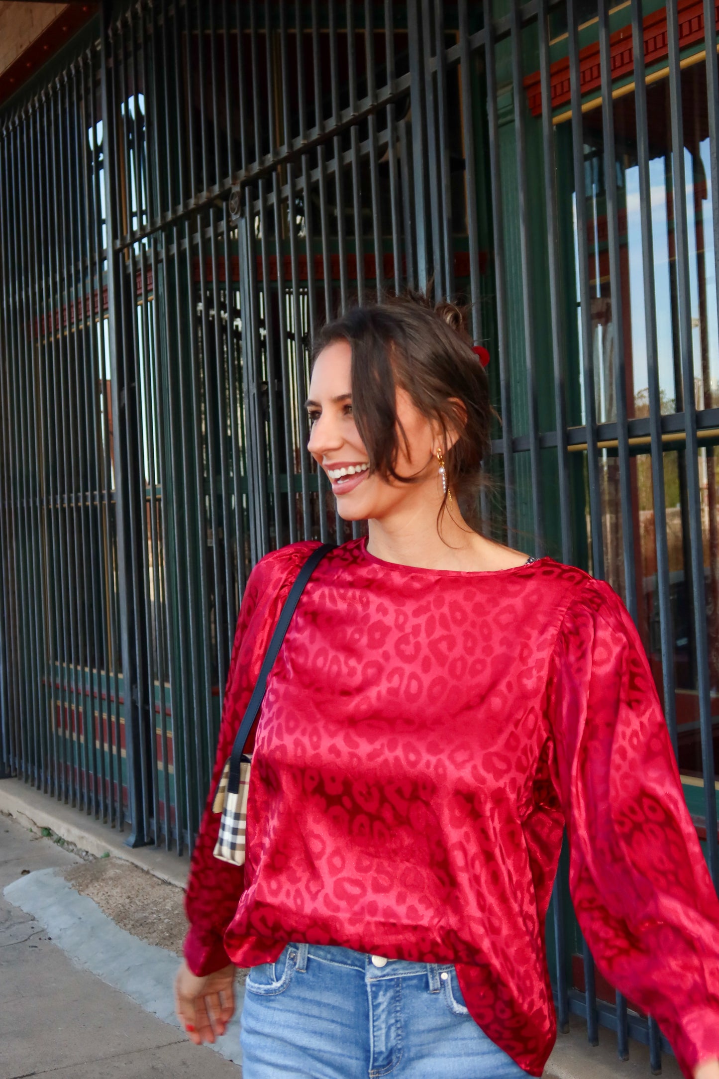 Redwood Satin Blouse Top