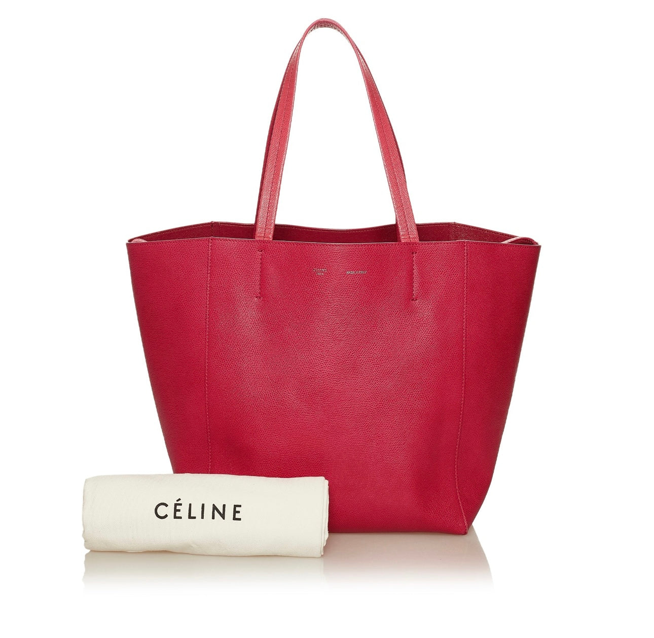 Pre-Owned Celine Horizontal Cabas Leather Tote Bag Pink