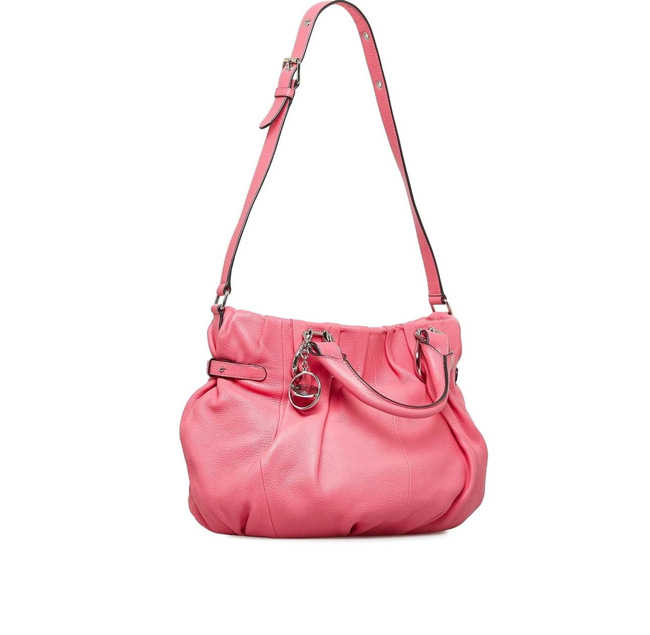 Pre-Owned Authentic Celine Leather Satchel-Pink