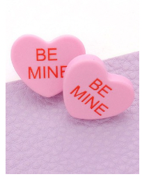 BE MINE Message Heart Stud Earrings