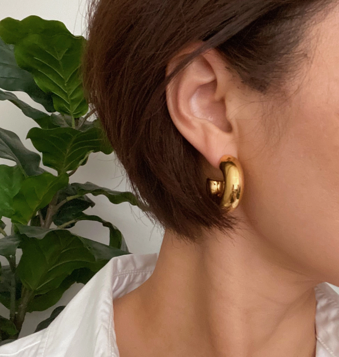 Polished Hollow Daily Hoop Earrings