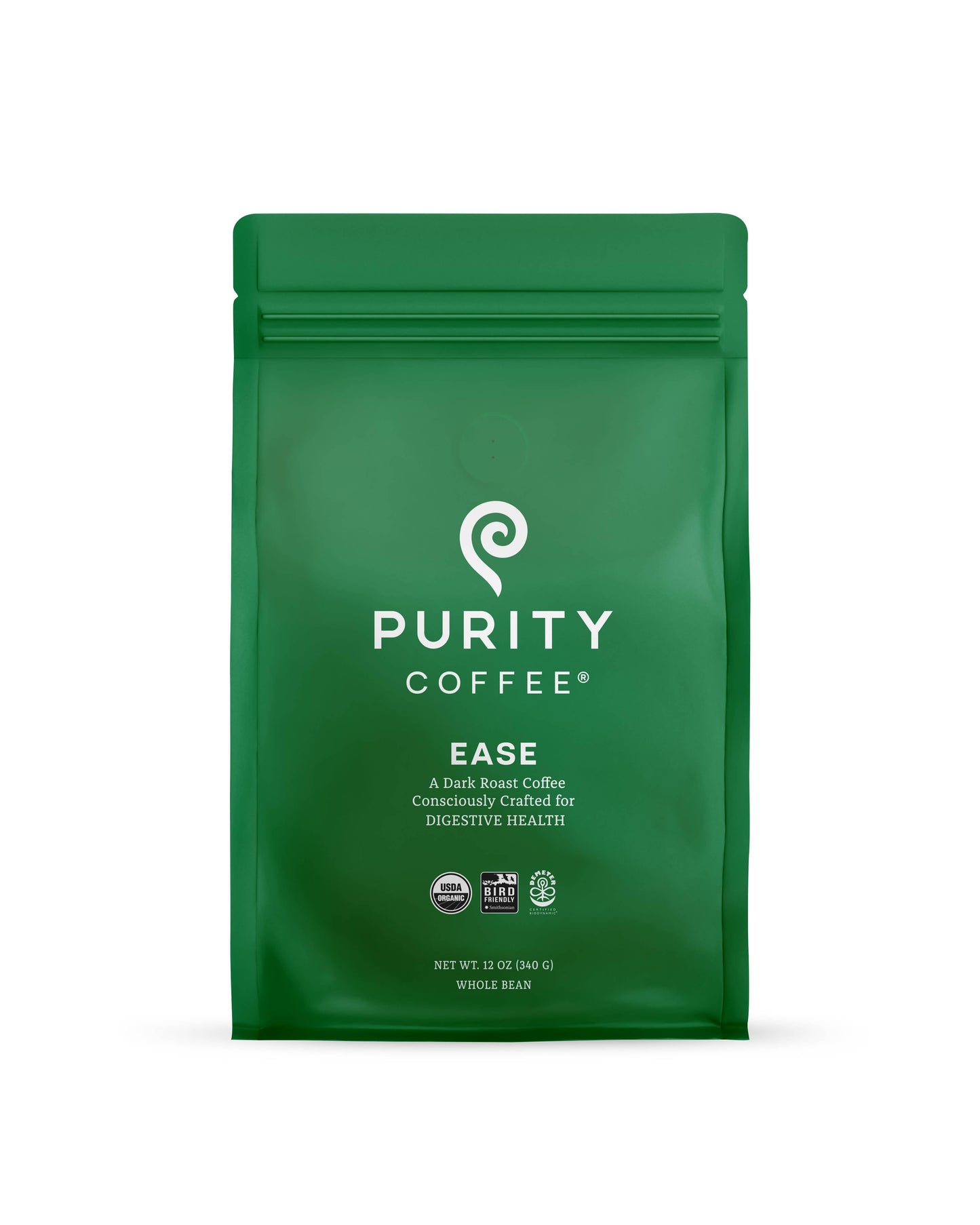 Purity Coffee - EASE: Dark Roast Whole Bean Coffee - 12oz bag