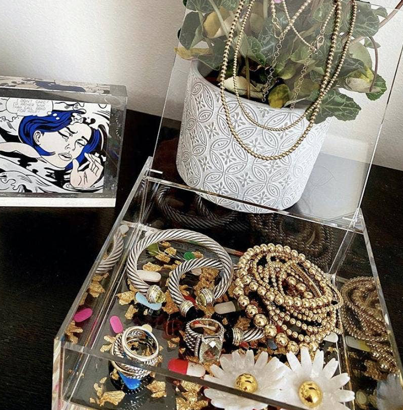 Pills + Gold Acrylic Box