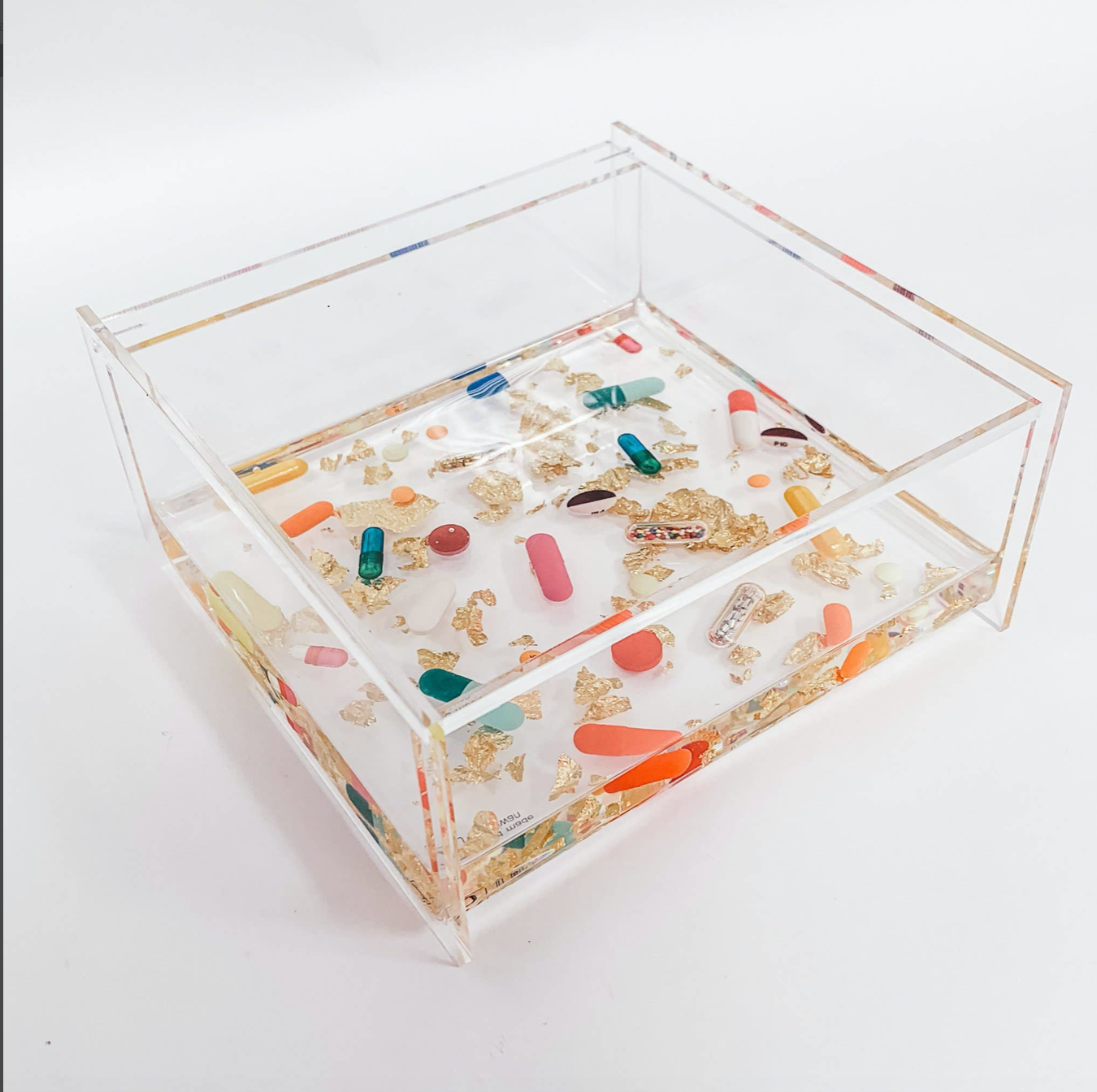 Pills + Gold Acrylic Box