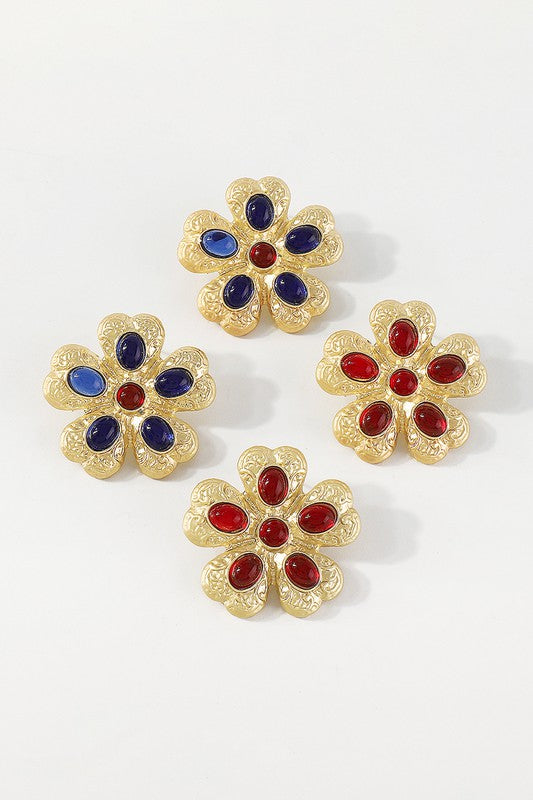 Vintage  Flower Stud Earrings