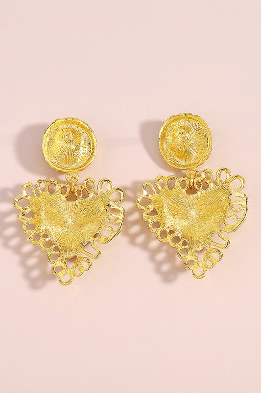Vintage Heart Drop Earrings