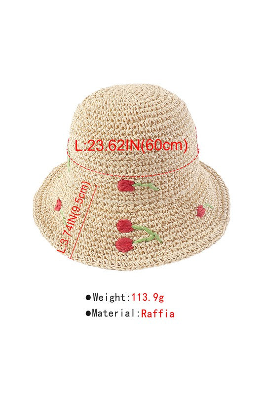 Crochet Raffia Bucket Hat