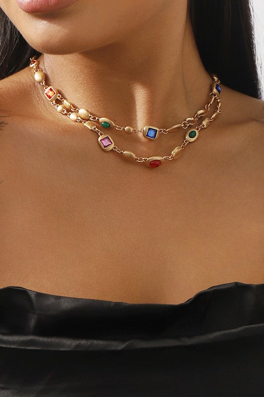 Layered  Chain Statement Necklace