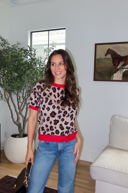 Leopard Knit Blouse