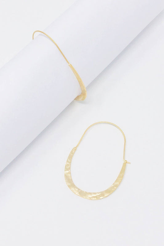 Crescent Hammered Hoop Earrings BEST SELLER