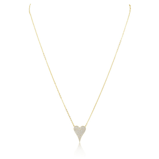 Sara Pave Heart Necklace