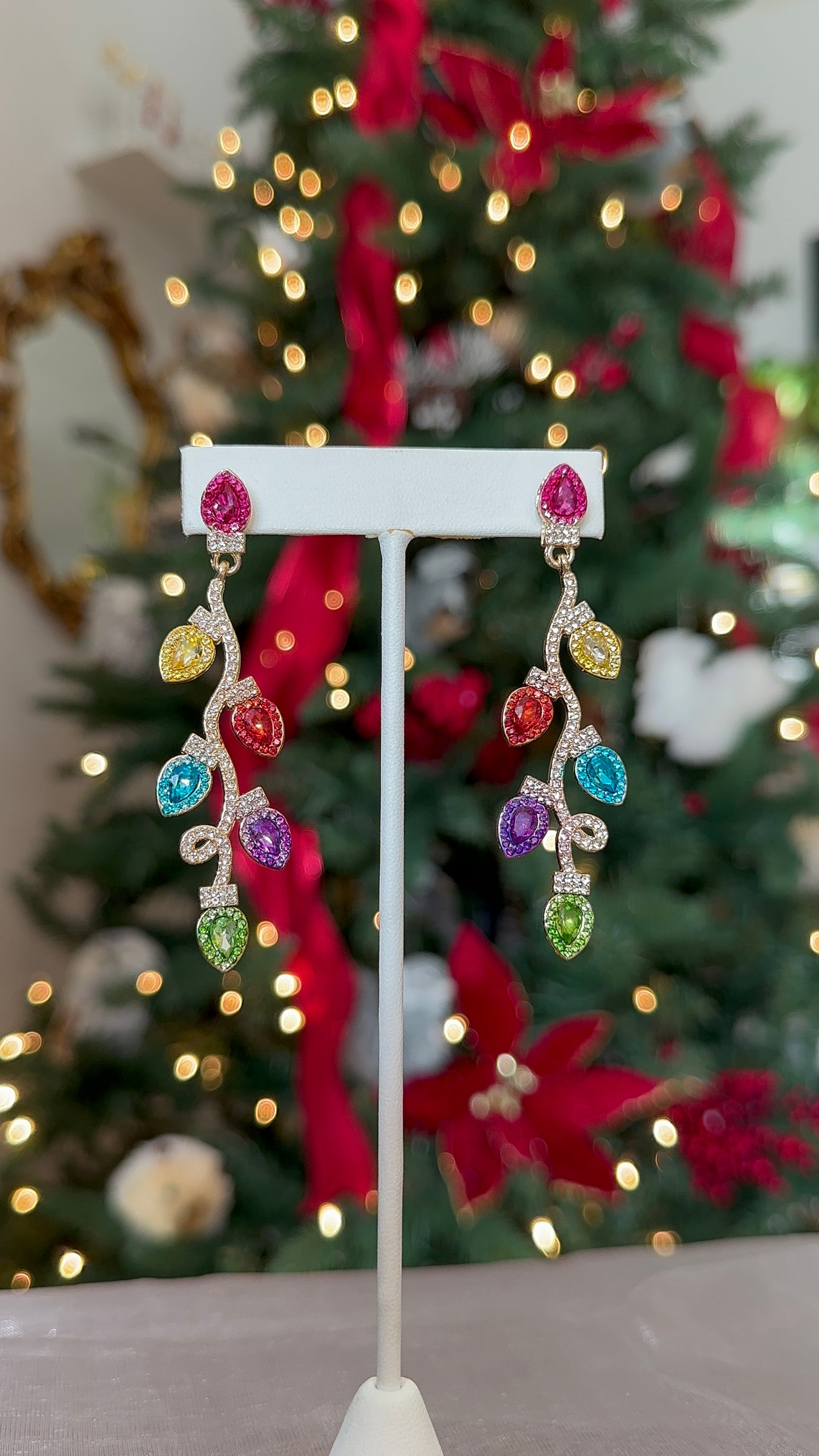 Christmas Light CZ Earrings