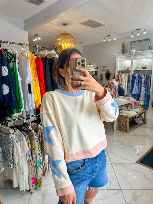 Stars Cropped Pullover