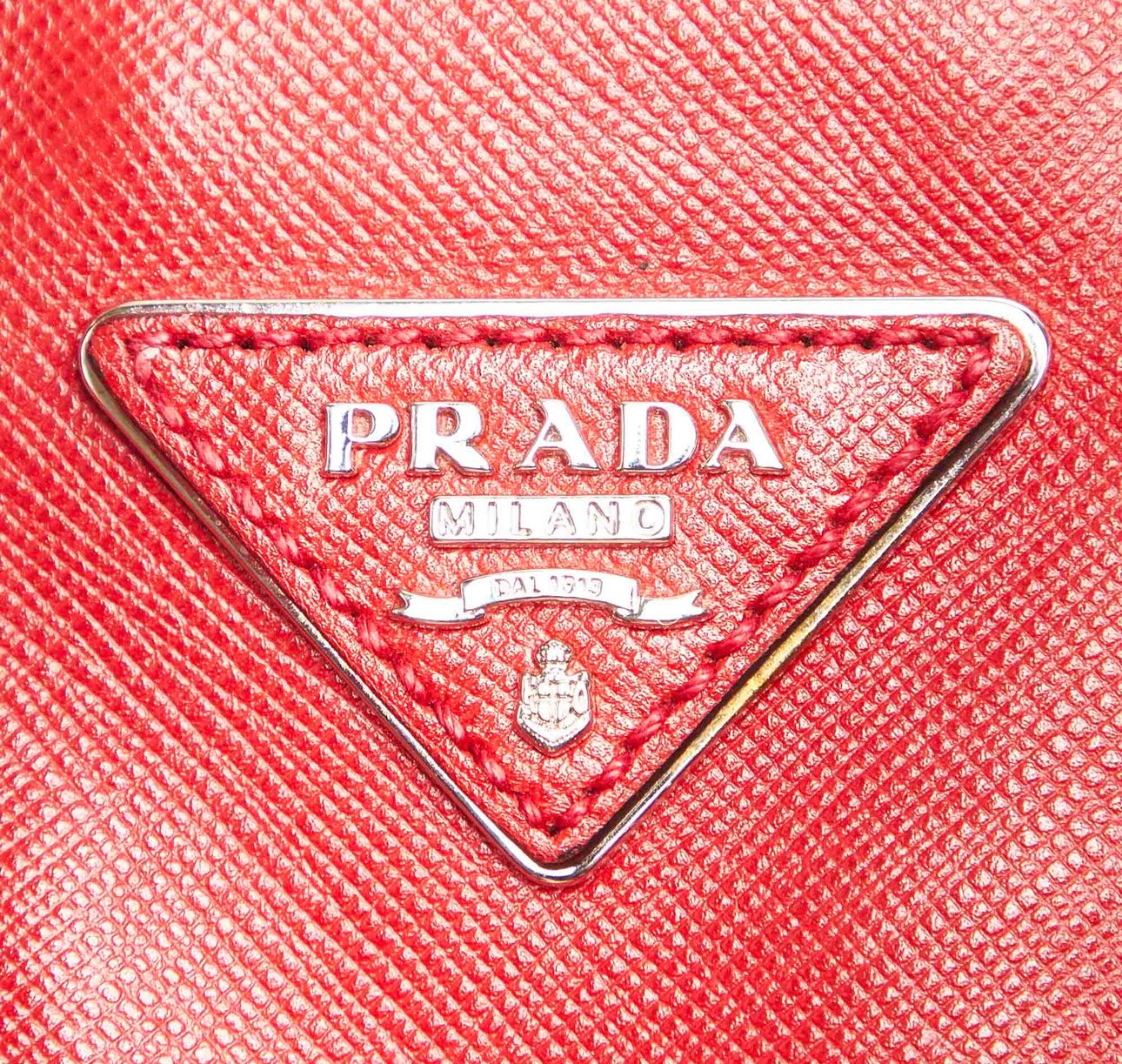 Pre-Owned Prada Soft Saffiano Leather Tote Bag- Red