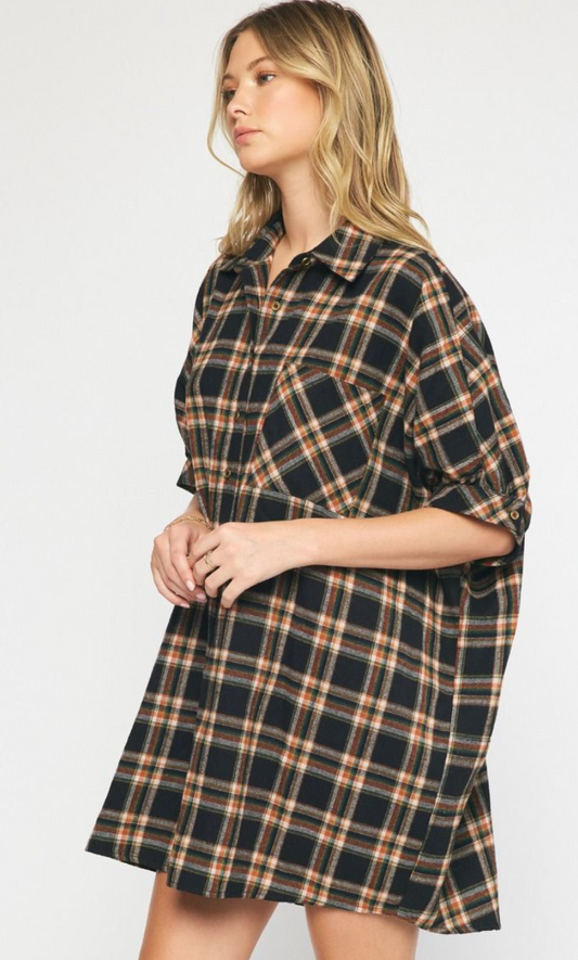 Flannel Shirt Dress