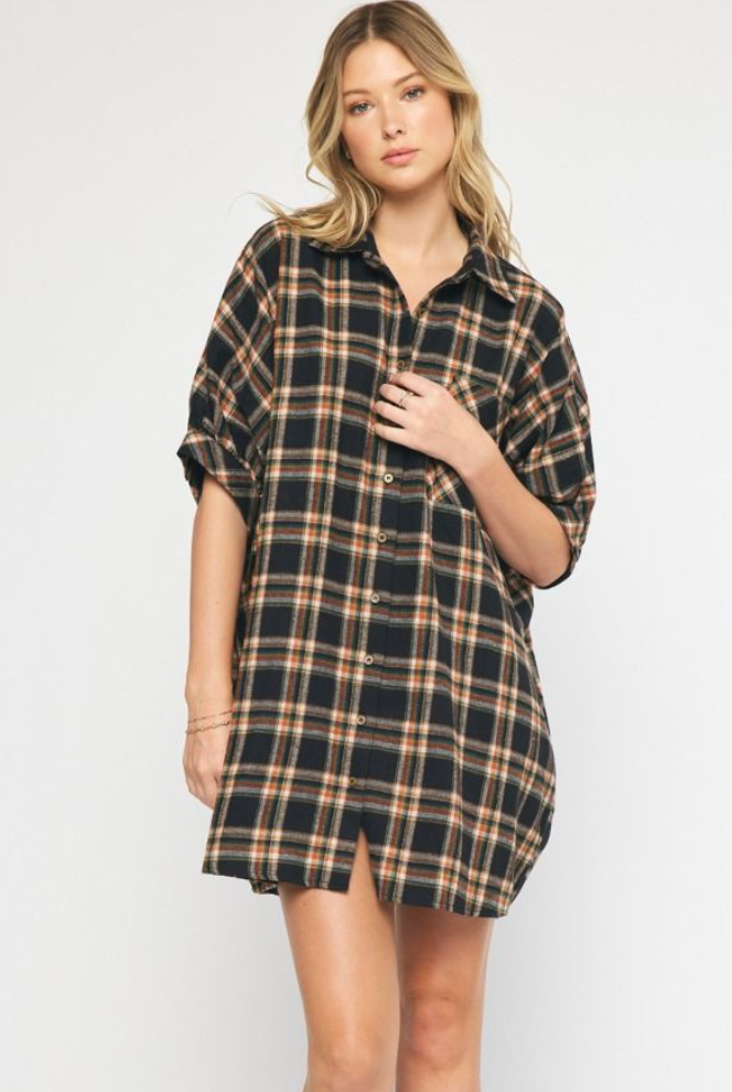 Flannel Shirt Dress