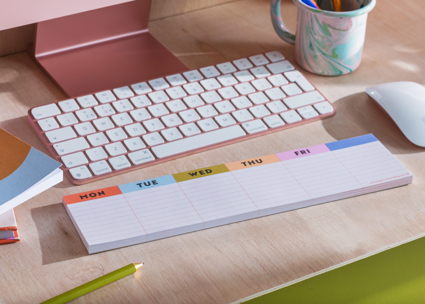 Keyboard Weekly Planner Pad | Colourful Grid
