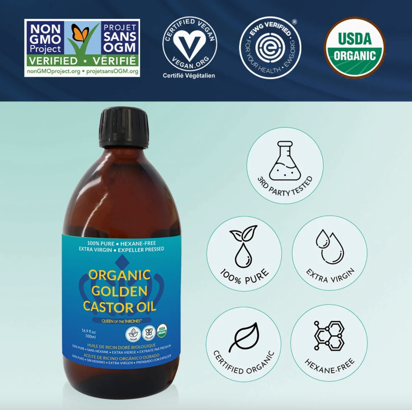 Organic Castor Oil 16.9oz