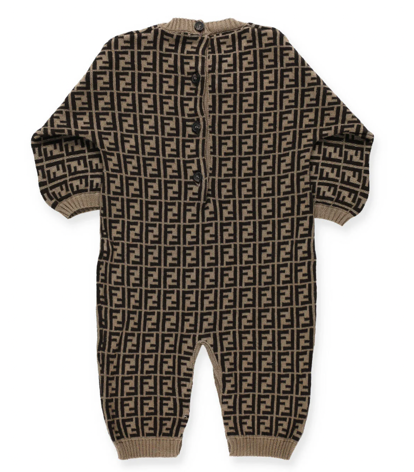 Fendi Kids Playsuit Baby Romper Brown