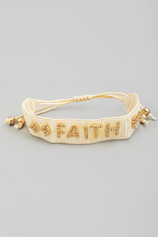 Beaded Faith Adjustable Bracelet