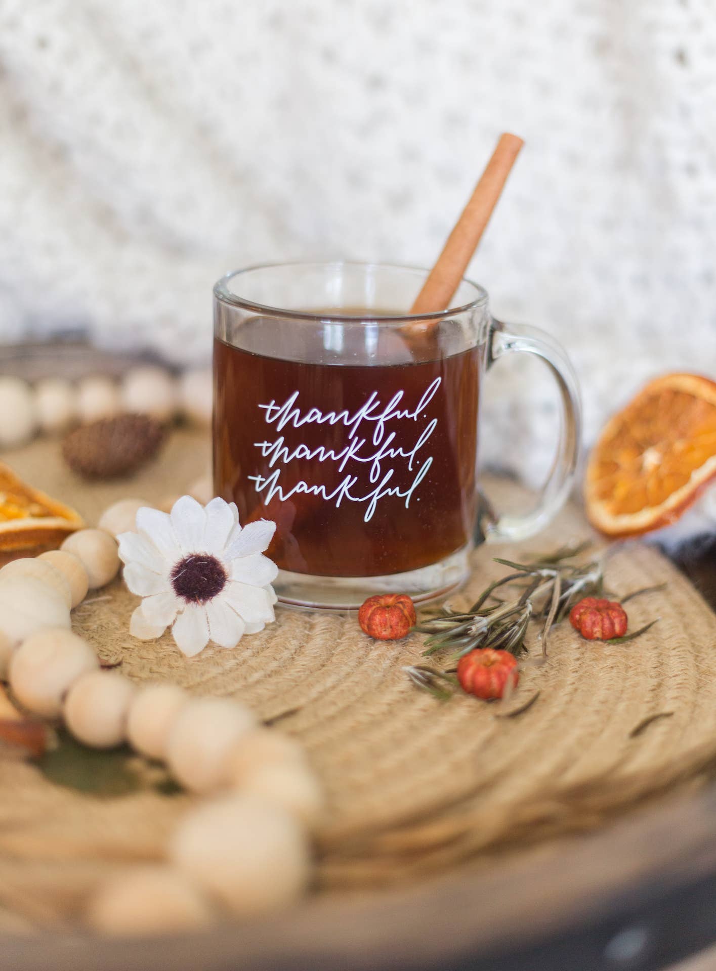 Thankful, Thankful, Thankful | Glass Coffee Mug