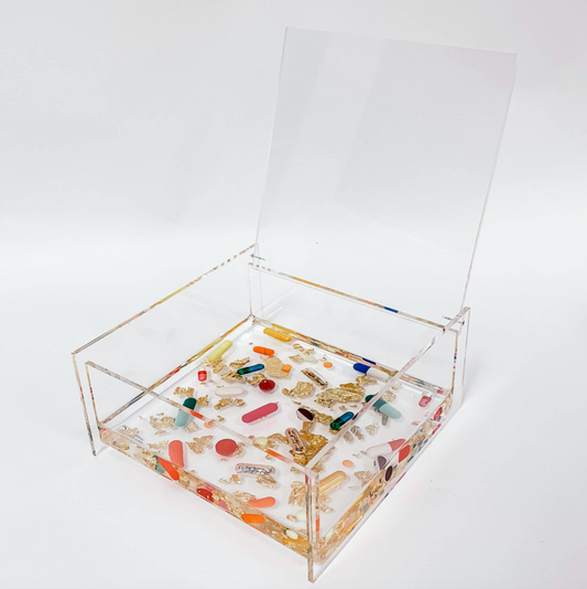 Pills + Gold Acrylic Box