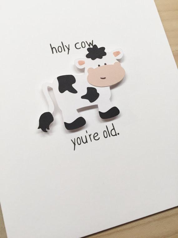 Holy Cow You're Old Card