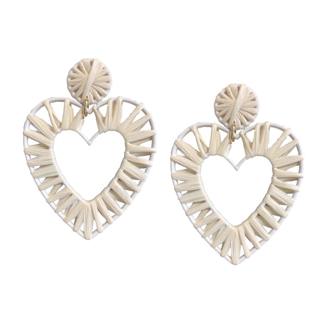 Raffia Heart Earrings
